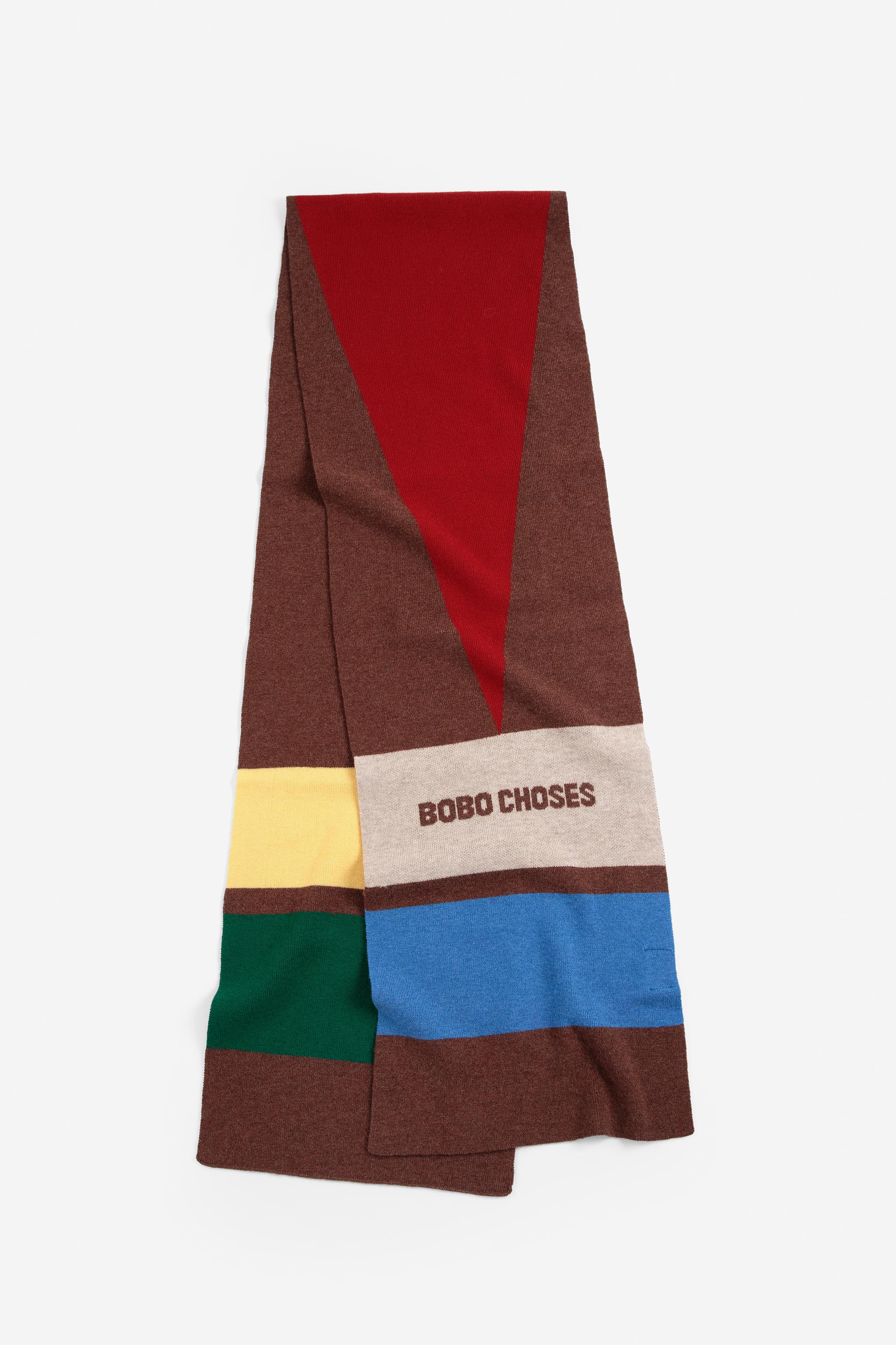 Bobo Choses Merino Wool Long Knitted Scarf Unisex Schal Wolle multicolor